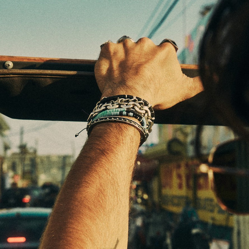 Copper Onyx Disc Bracelet