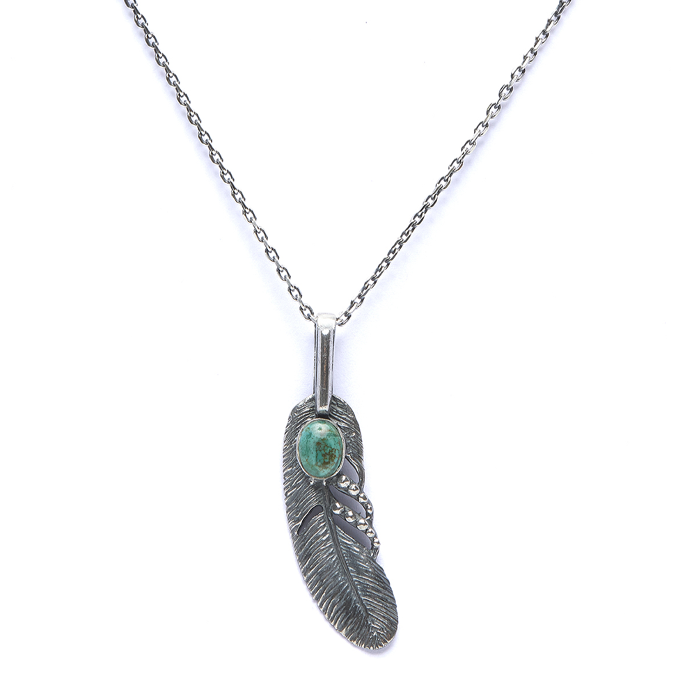Turquoise Feather Necklace | Buck Palmer
