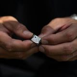 Square Signet Ring with Diamond